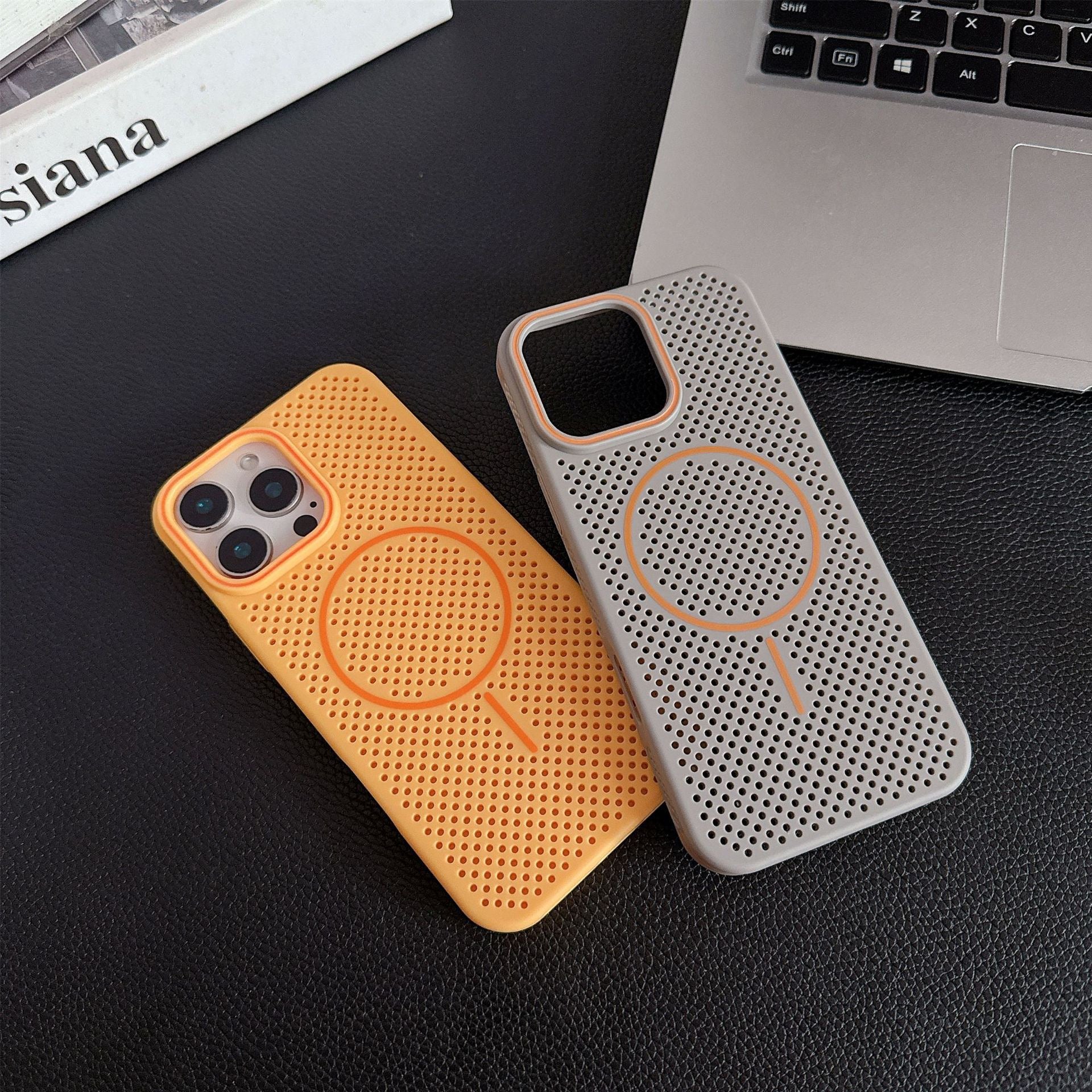 Summer breathable and heat-dissipating magnetic phone case for iphone 16 Pro Max with corner protection against drops